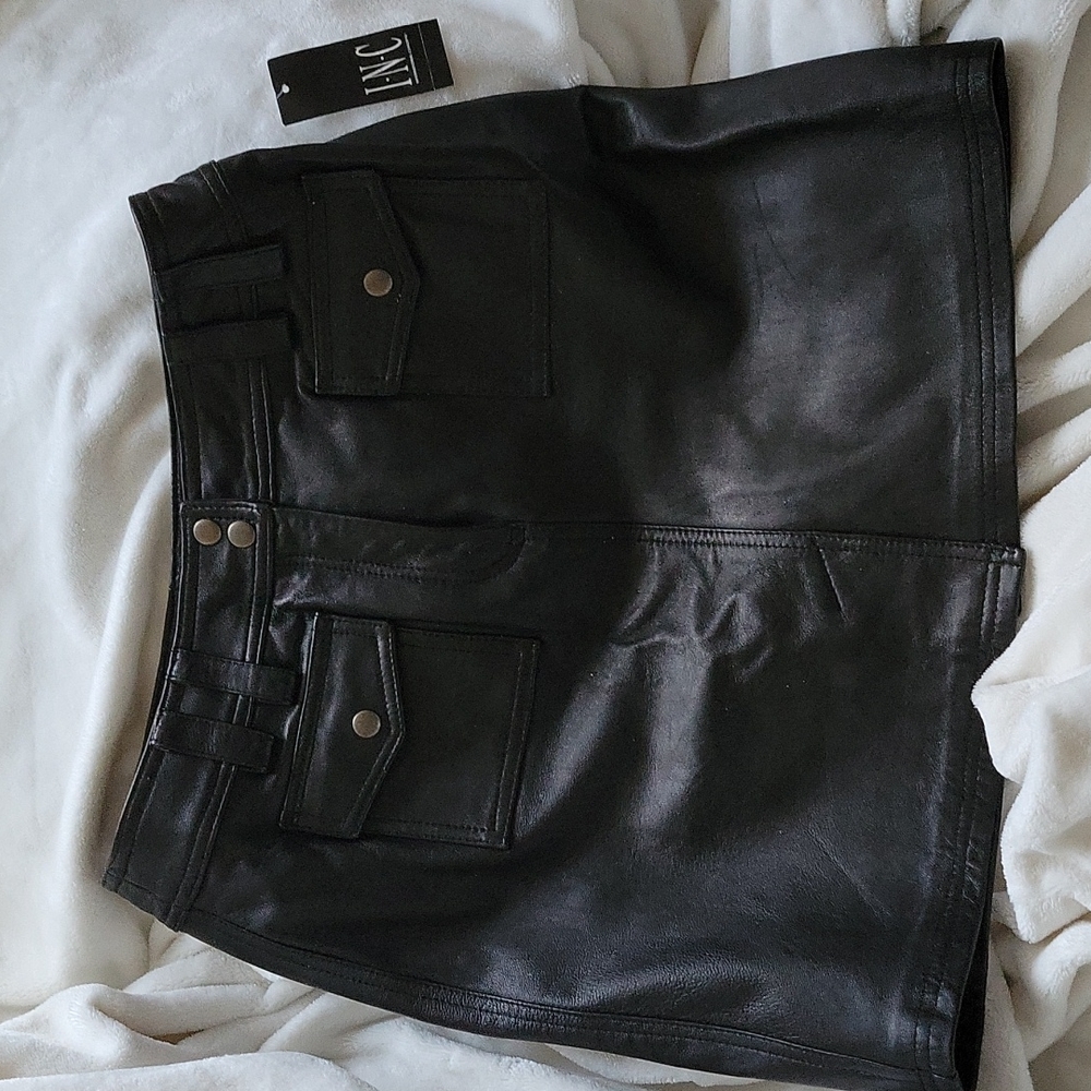 Leather  mini skirt